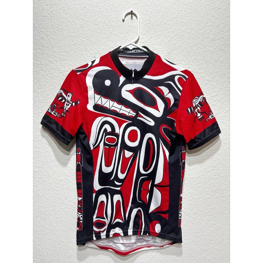Vintage Pacific Nortwest Native Design Cycling Jersey Small Cycle Co.